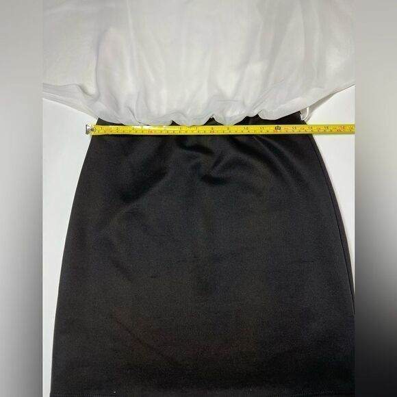 Babe Jacaranda Sheer Oversized White Top Black skirt Formal Dress Size M NWT - Picture 12 of 15